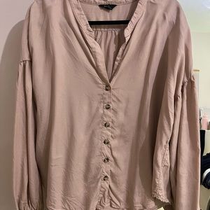 Dusty rose button down blouse